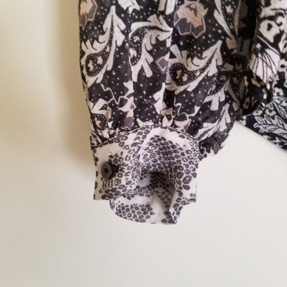 NWT Free People Dani Oversized Buttondown Shirt – Black Combo - Small - Picture 8 of 12